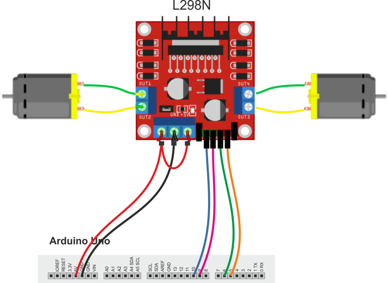 Драйвер моторов на l298n схема