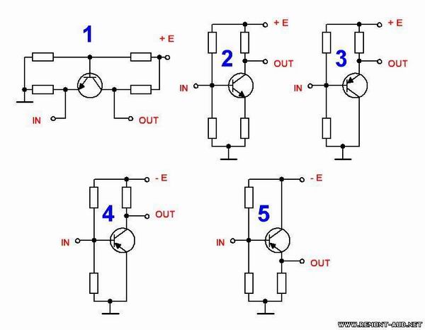 Схемы транзистора с общим эмиттером