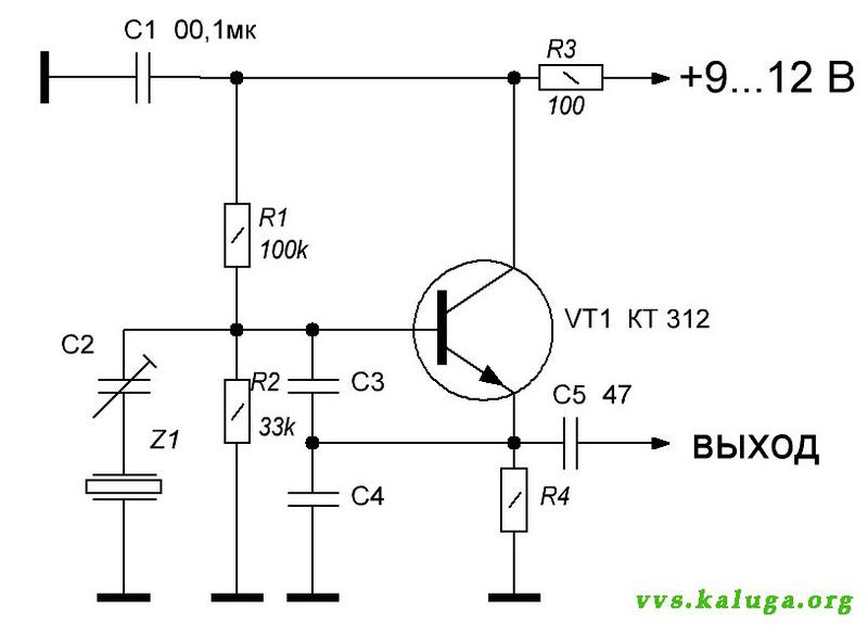 Кварцевый автогенератор схема