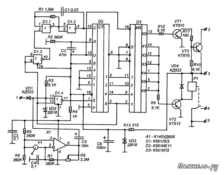Схема включения к561кп2