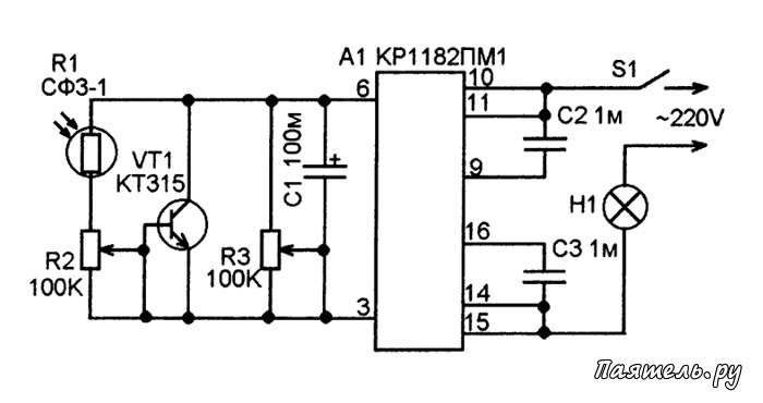 Симисторный регулятор мощности схема на кр1182пм1