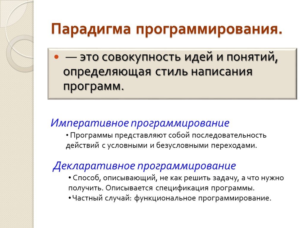 Совокупность идей. Декларативное программирование. Императивное и декларативное программирование. Парадигмы программирования. Декларативная парадигма программирования.