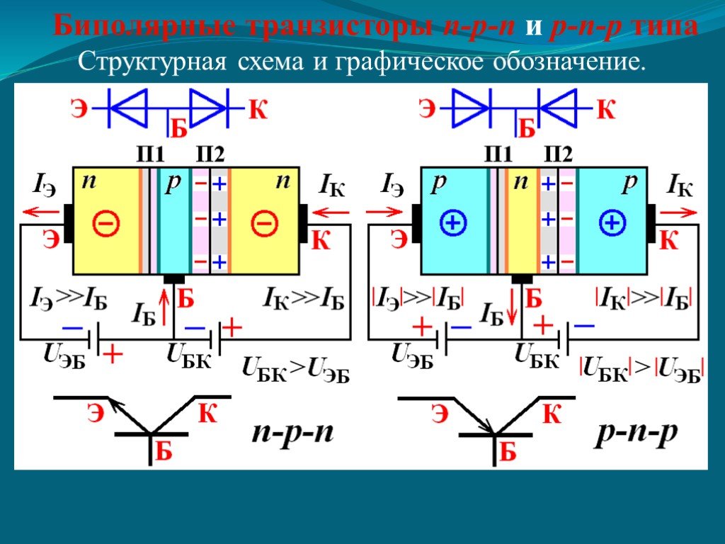 Полярность транзистора на схеме