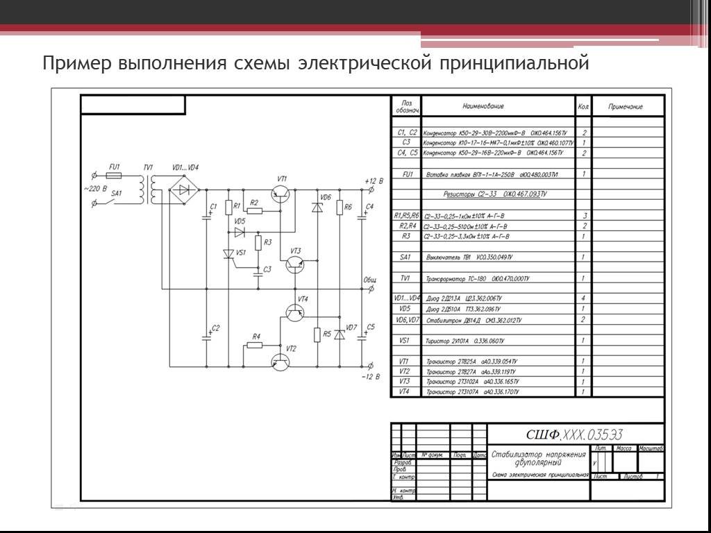 Виды схем принципиальная