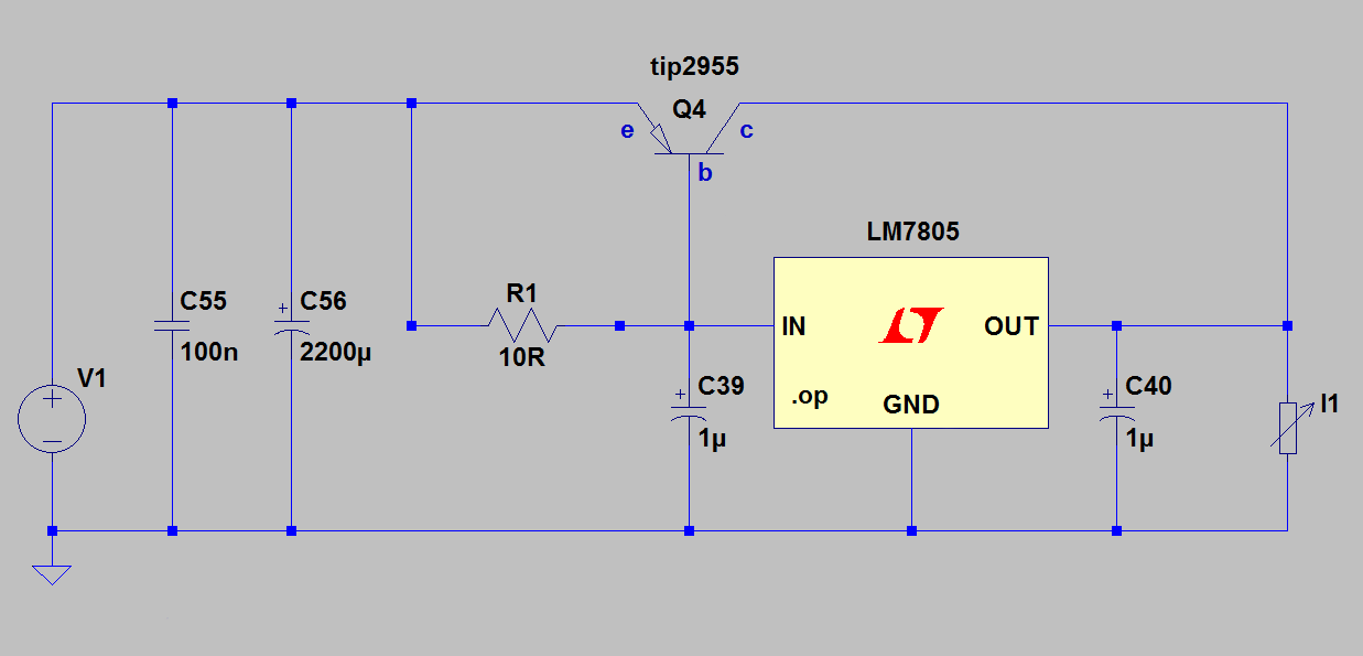 Схема подключения стабилизатора l7805