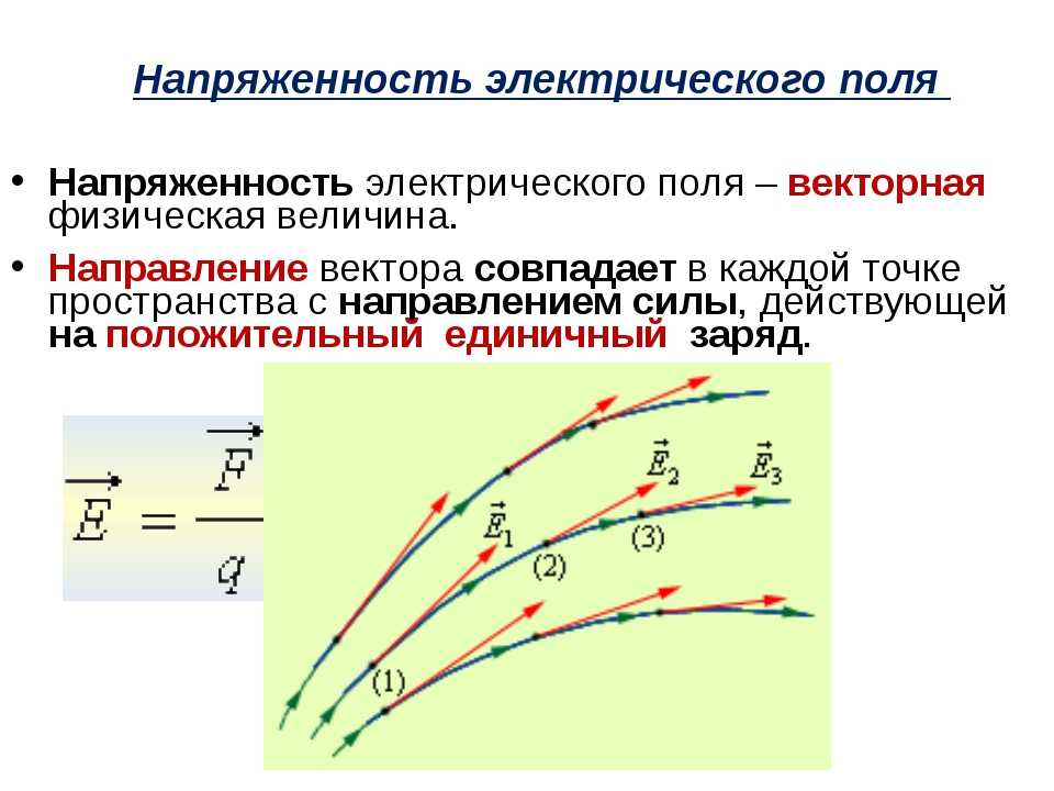 Электрическое поле основные характеристики графическое изображение