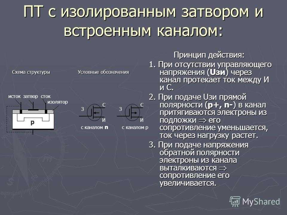 Полевой транзистор с изолированным затвором схема