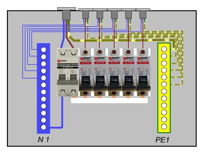Подключение автоматов в щитке своими руками схема
