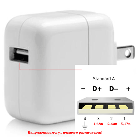 Схема зарядки айфона 5s