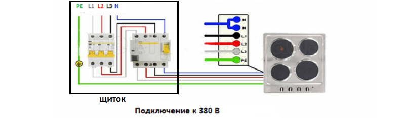 Трехфазное подключение электроплиты. Схема подключения варочной панели 380в. Схема подключения индукционной варочной плиты 3 фазы.