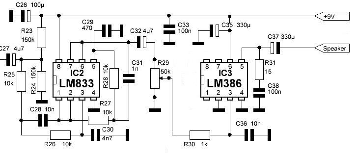 Lm833 схема включения