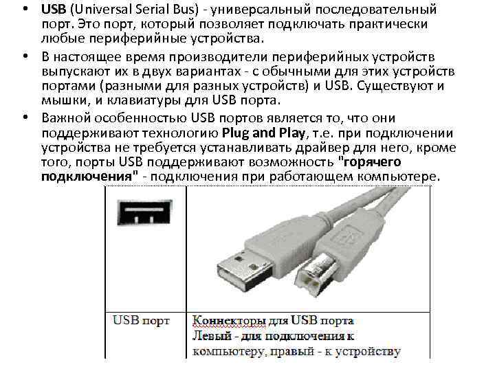 Дано изображение выбери верный ответ к порту usb подключается