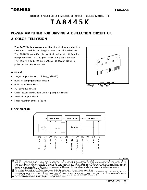 Ta8445k схема усилителя мощности