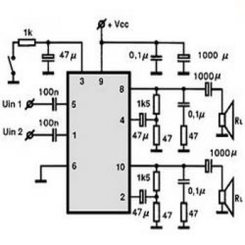 Tda7253 схема усилителя