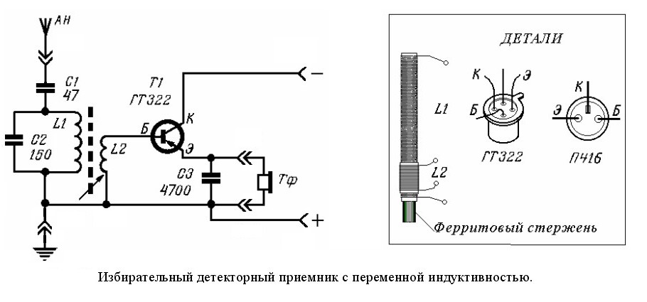 Радиоприемник мишутка принципиальная схема