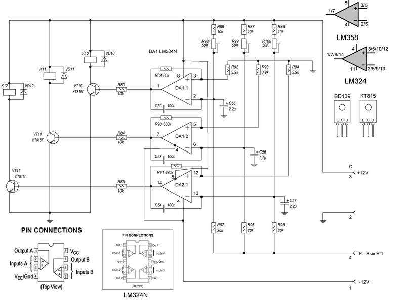 Микросхема lm324n схема включения