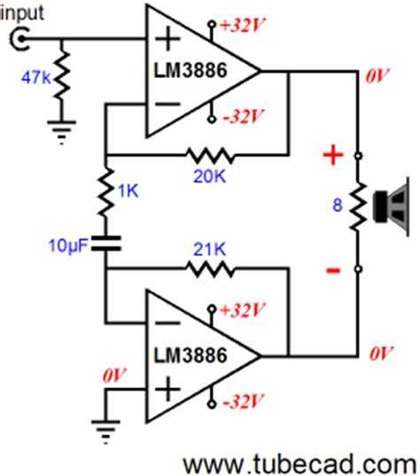 Lm3886tf схема усилителя