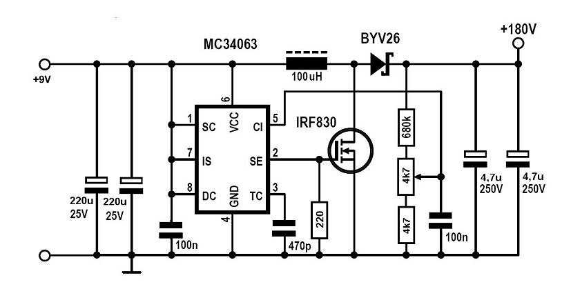 Преобразователь на mc34063a схема