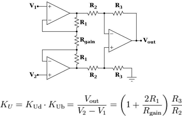 Схема диф усилителя на оу