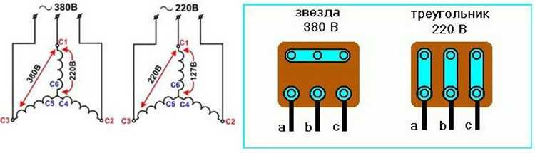 Схема трехфазного двигателя