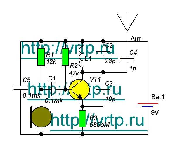 Схема фм передатчика на двух транзисторах