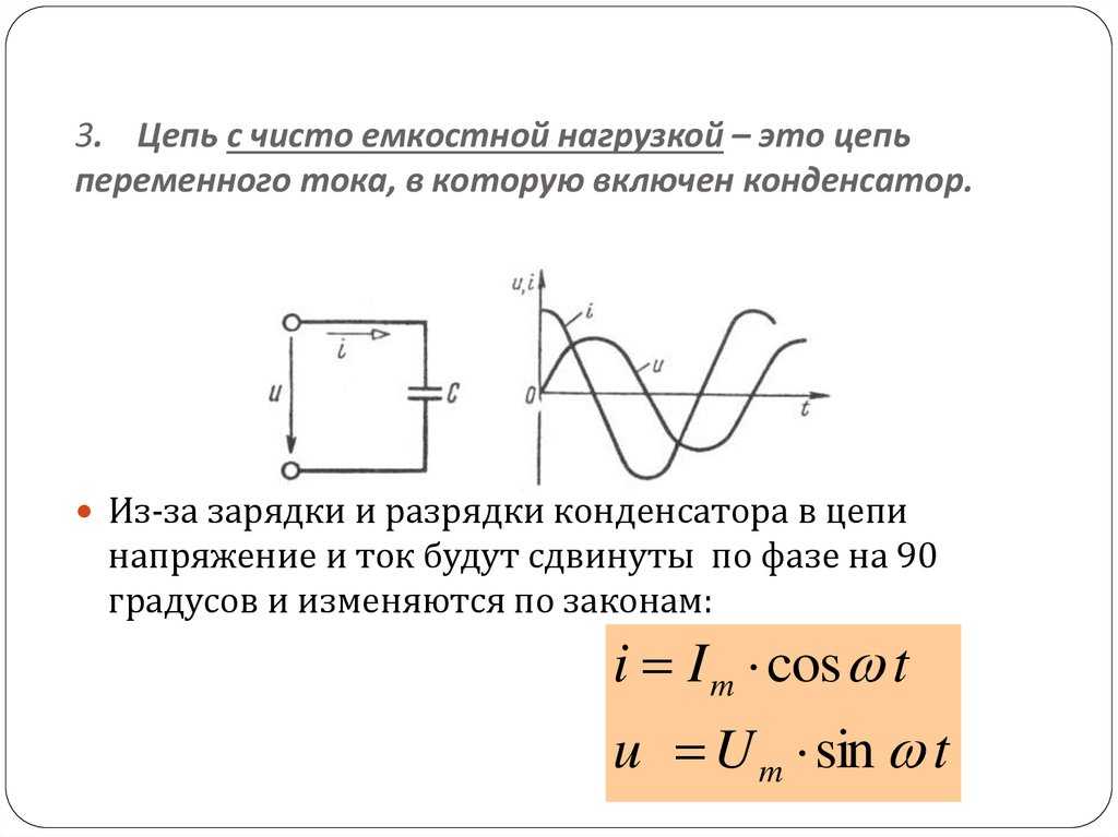 Схема электрической цепи переменного тока с активным сопротивлением