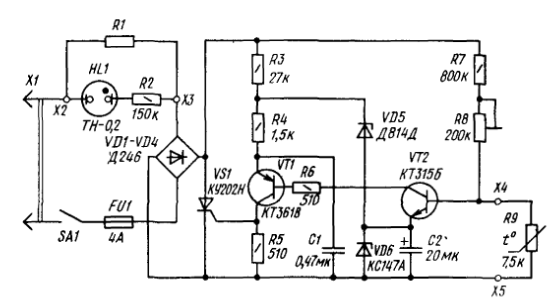 Терморегулятор схема электрическая