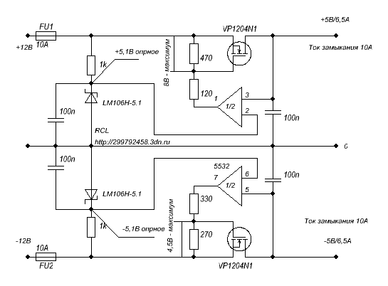 Источник тока на оу и полевом транзисторе схема