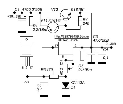 Кр142ен12а схема включения