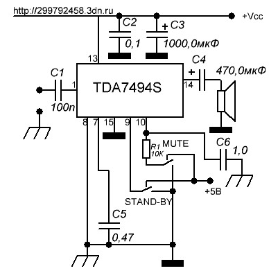 Tda7495s схема усилителя