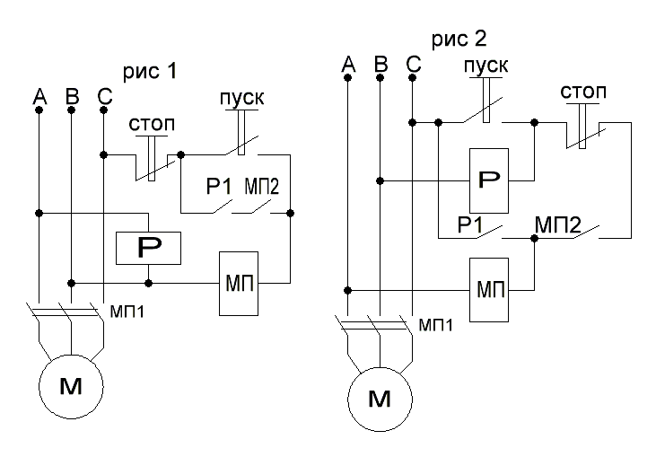 Защиты электродвигателя схема