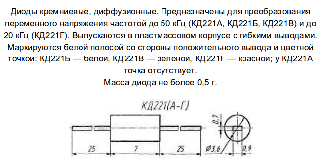 Диод кд105 характеристики маркировка и цветная картинка