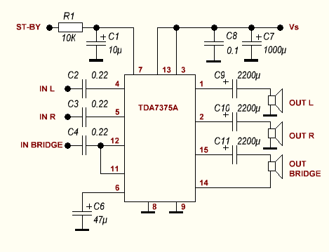 Схема усилителя мощности tda7377