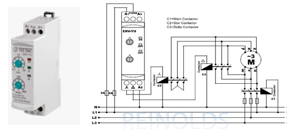 Схема переключения двигателя со звезды на треугольник с реле времени