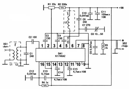 Трансивер на к174ха2 схема