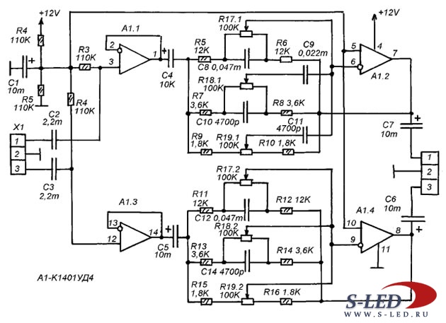 Схема эквалайзера на микросхеме к157уд2