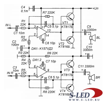 Схема усилителя на 157уд2