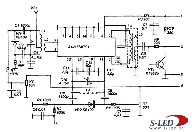 Схема приемника на 1. К174пс1 схема включения смеситель. УКВ приемника на микросхеме к174ха2. Св приемник на микросхеме к157ха2. Смеситель приемника 174пс1.