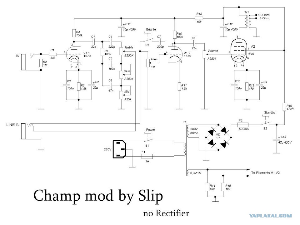 Ламповый кроссовер схема