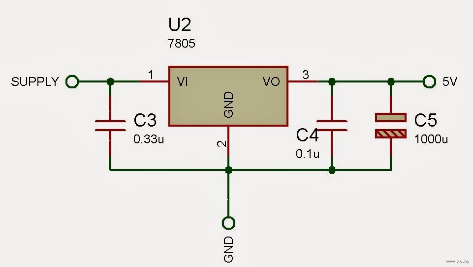 Типовая схема включения lm7805