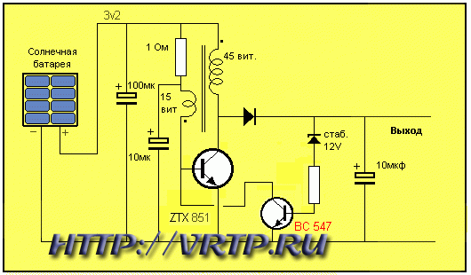 Преобразователь для солнечной батареи схема