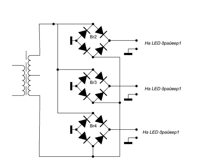 Схема выпрямительного моста на диодах