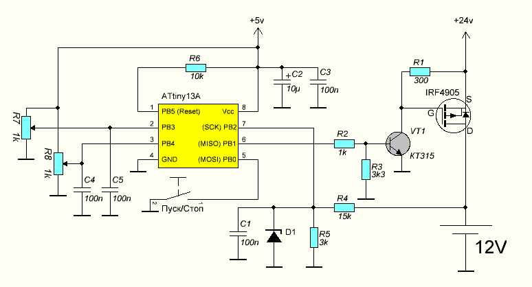 Схемы на attiny13 своими руками