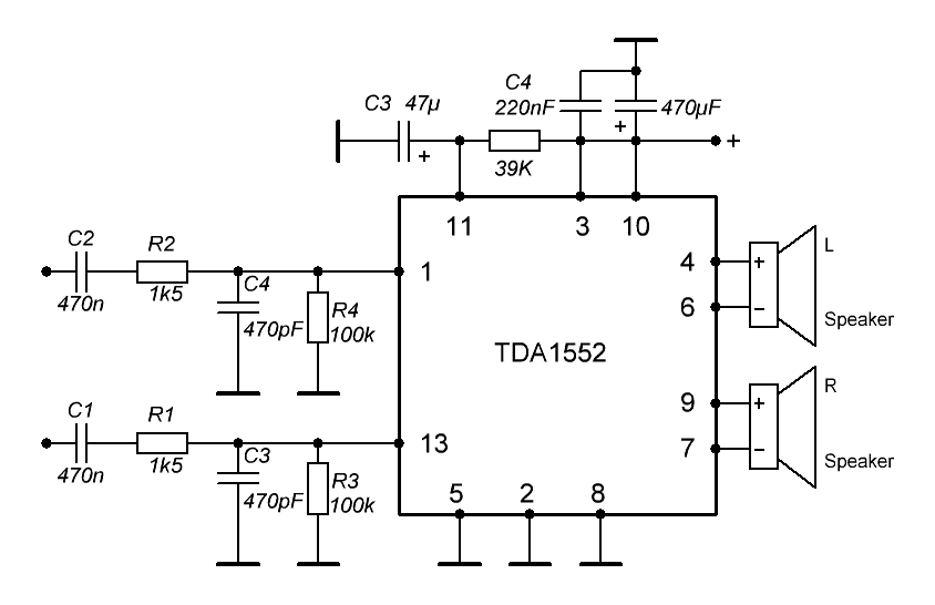 Tda7287 схема усилителя
