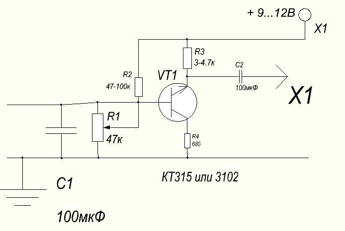 Усилитель сигнала схема на транзисторе