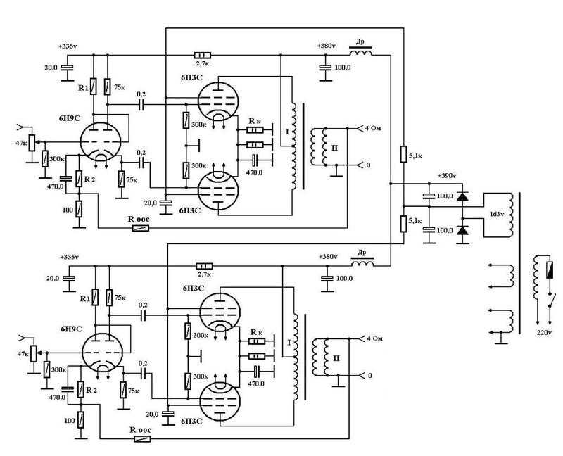 Схема усилителя на кт88