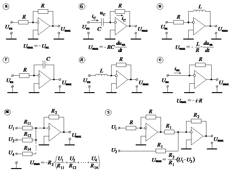 Дифференциатор на операционном усилителе. Интеграторы и дифференциаторы на операционных усилителях. Интегратор на операционном усилителе. Операционный усилитель схема интергратора диференц.