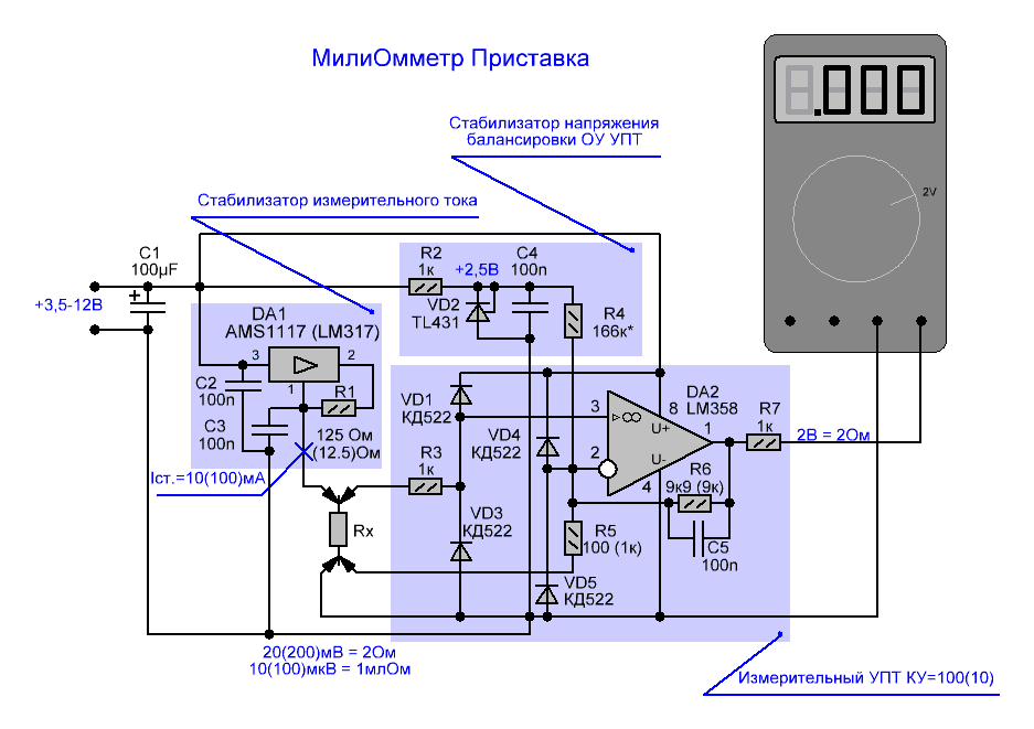 Схема своими руками микроомметр