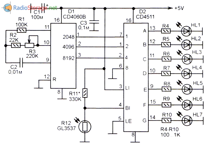 Hcf4060be схема включения