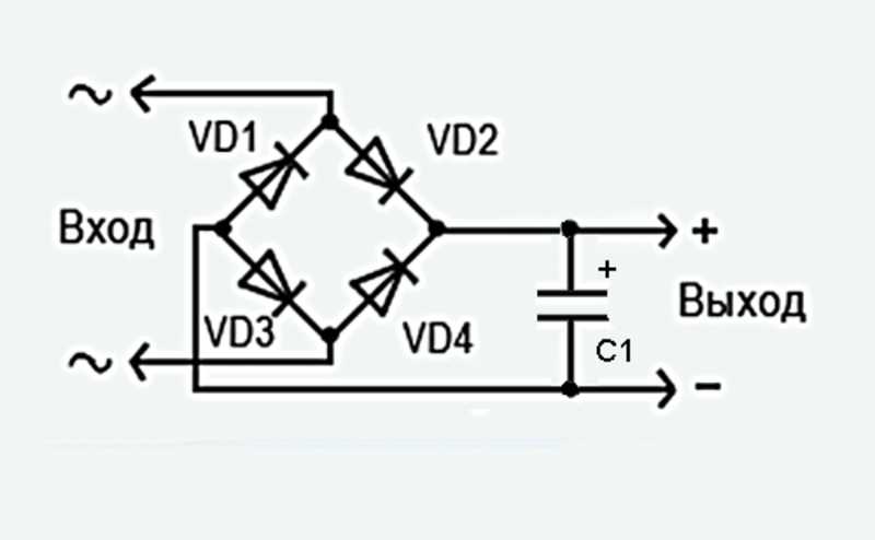 Как из переменного тока сделать постоянный 12в схема подключения
